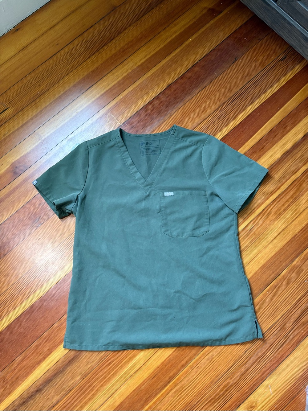 Moss Green Figs Scrub Top